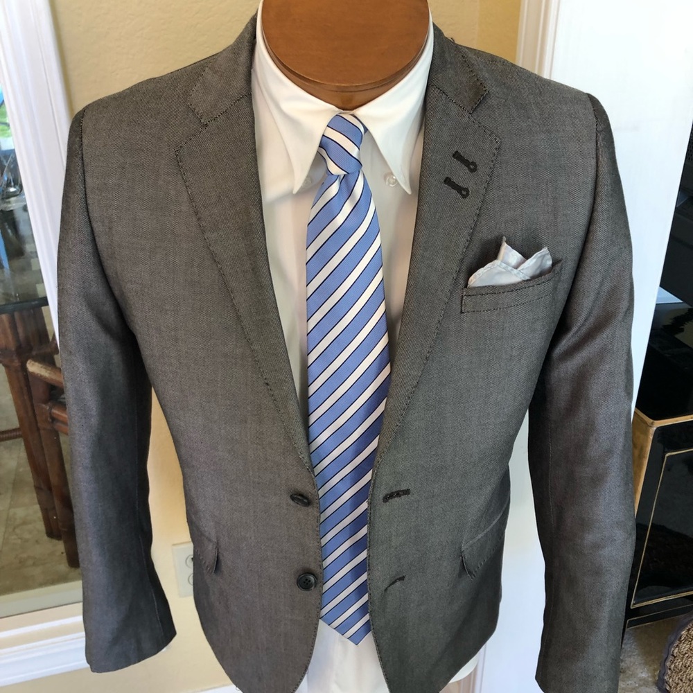 H&M All Cotton Black and Gray Pinhead Jacket 38R
